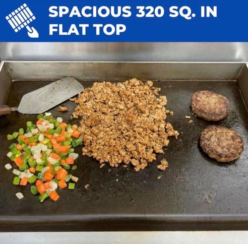 Deep Fryer and Flat Top Griddle Cart | 20" Stainless Steel Griddle | 3 Gallon Single Tank Deep Fryer | Outdoor Propane | Portable 4 Wheels | Thermometer + Cover Included | Commercial & Home - Image 3