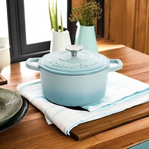 Crock-Pot Artisan Round Enameled Cast Iron Dutch Oven, 3-Quart, Blush Pink - Image 5
