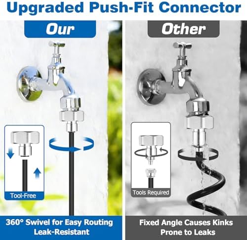 Mellbree Misters for Outside Patio 60FT/18M, Pre-Assembled Misting Cooling System with 19 Brass Nozzles & 3/4" Adapter, Outdoor Mister for Garden, Backyard, Pool, Greenhouse, Play Area, Trampoline - Image 7