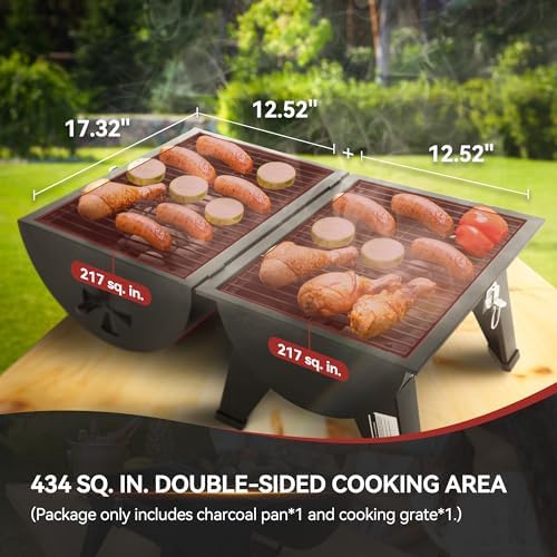 Royal Gourmet CC1619 Portable Charcoal Grill, Convertible Lid-to-Grill Zone - Image 5