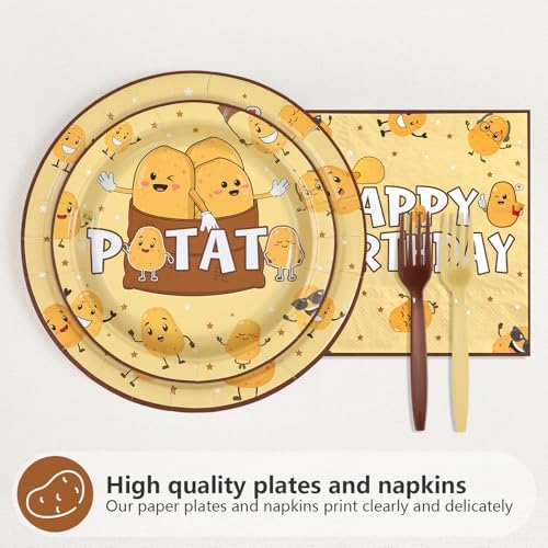 96Pcs Funny Potato Birthday Cartoon Party Decorations, Serves 24 - Image 2