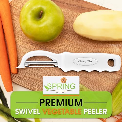 Spring Chef Swivel Potato Peeler for Kitchen with Ergonomic Handle, White - Image 7