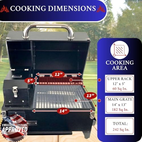 Freedom Portable Pellet Grill & Smoker, 242 Sq In, Dual Probes - Image 4