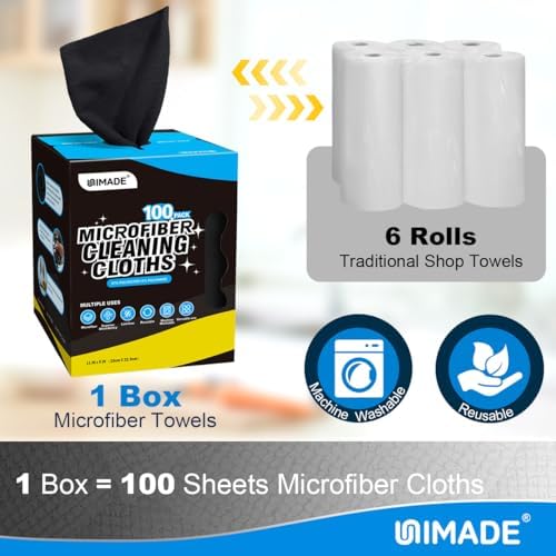 UNIMADE Microfiber Cleaning Cloth, 100 Sheets Microfiber Towels for Cars - Image 5