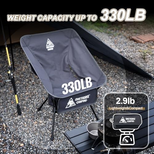 ONETIGRIS Tigerblade Camping Chair, Lightweight Folding Backpacking Hiking Chair, Compact Portable 330 lbs Capacity - Image 5