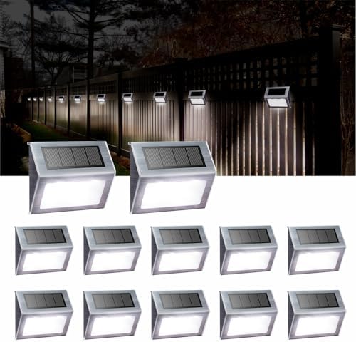 XLUX White Solar Lights for Deck Step Fence Post, SST Housing, 12 Pack by %EF%BC%B8%EF%BC%AC%EF%BC%B5%EF%BC%B8