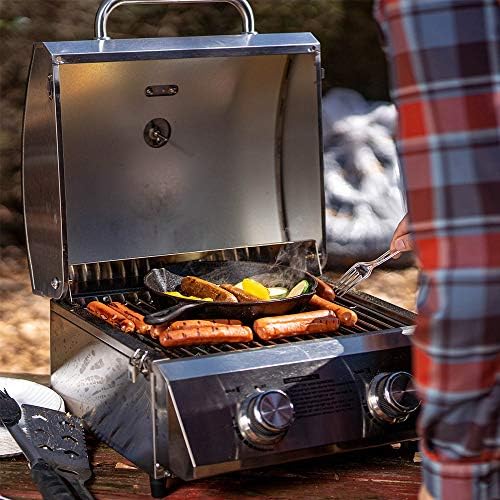 Monument Grills Tabletop Propane Gas Grill for Outdoor Portable Camping Cooking with 1 Pound Tank Adapter(2 items) - Image 6