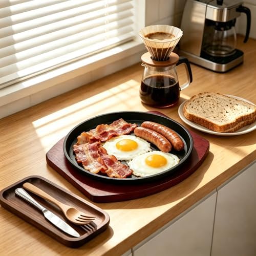 Cast Iron Fajita Plate, Skillet Pan, Steak Platter (9 inch) - Image 7