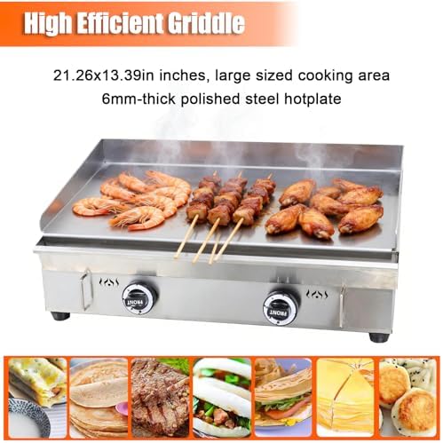 Commercial 2800Pa LPG Countertop Grill Griddle 21.26x13.39in Plate - Image 3