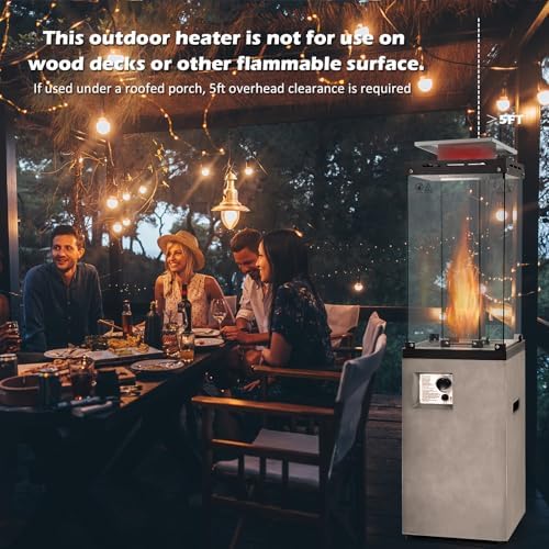 Tangkula 41,000 BTU Propane Patio Heater with Waterproof Cover (Light Grey) - Image 3