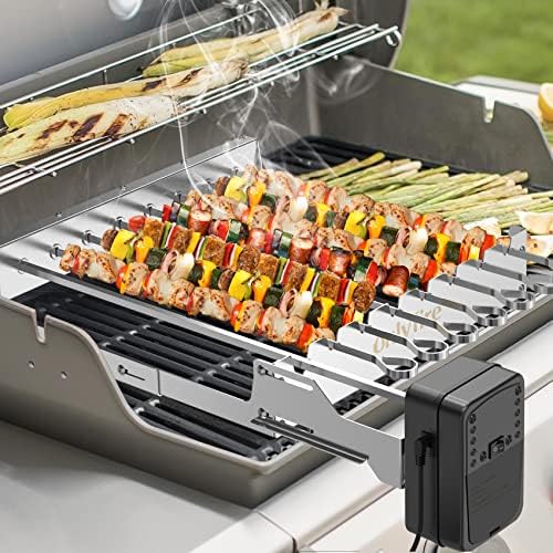 onlyfire Stainless Steel Electric Skewer Turner Rotated Shish Kabob Set - Image 6