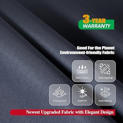 F&J Outdoors Grill Covers BBQ Covers, Grey, 52'W x 25" D x 44" H - Image 3