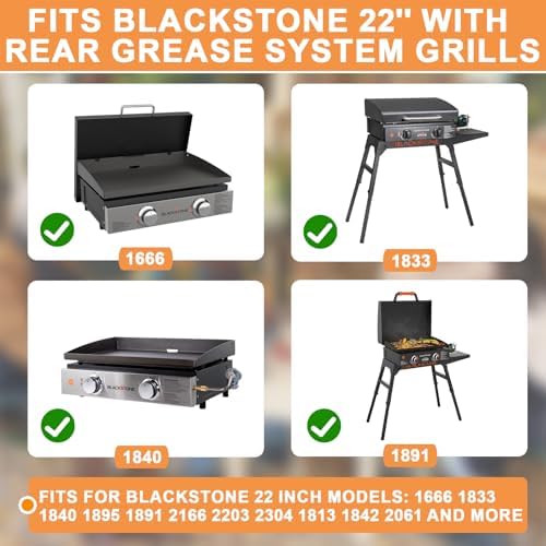 Griddle Top Replacement for Blackstone 22" Flat Top Grill w/Rear Grease - Image 2