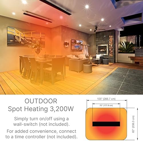 Dimplex DLW Wall/Ceiling Radiant Patio Heater - 3200W - White, 240V - Image 7