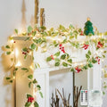 suddus String Light with Red Berries&Holly Leaf Battery Powered Copper Wire by SUDDUS