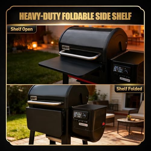 QuliMetal Foldable Front Shelf for Weber Searwood 600/Smoque - Image 4