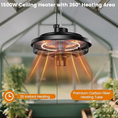 Fanspex 1500W Electric Ceiling Heater for Home, Patio, Gazebo & Greenhouse - Image 6