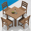 SERWALL HDPE Outdoor Square Dining Set for 4 by SERWALL