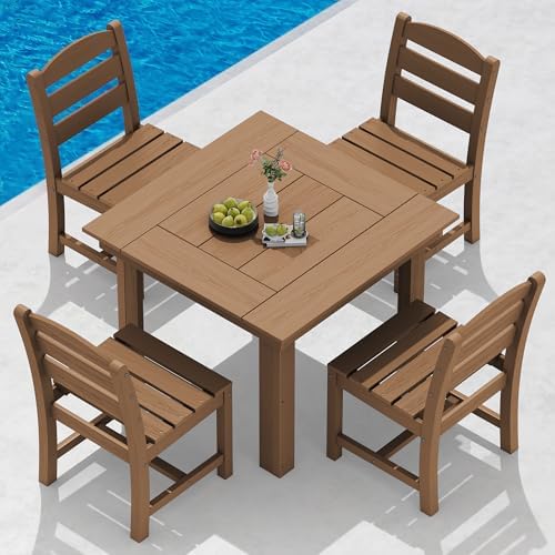 SERWALL HDPE Outdoor Square Dining Set for 4 by SERWALL