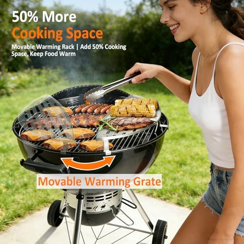 Warming Cooking Rack for Weber 22 Inch Kettle Charcoal Grill Accessories - Image 2