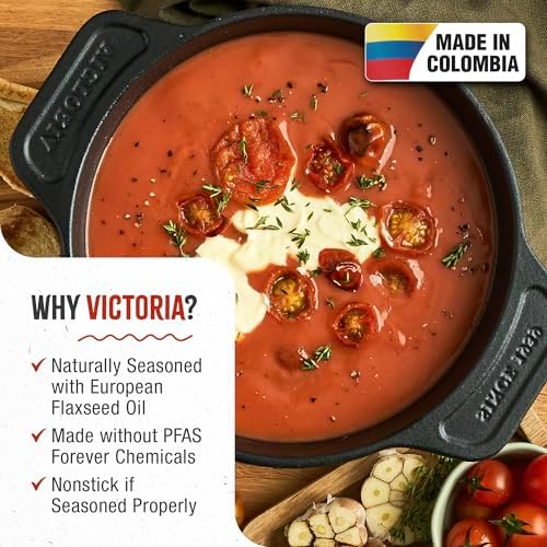 Victoria 2-Quart Cast Iron Dutch Oven with Lid and Dual Handles, Seasoned with Flaxseed Oil, Made in Colombia - Image 2