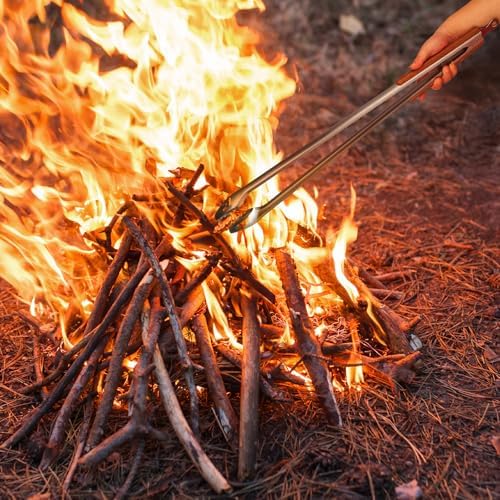 XUDAKAIXIN Fire Pit Tongs 32-inch Super Long for Loading Wood,BBQ with Extended Luxurious Acacia Handle for Fire Pits, Fire Rings,Campfires, and Fireplaces, Outdoor or Indoor ﻿ - Image 5