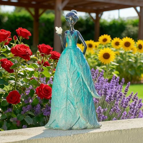 VChymm Solar Fairy Statue Collection Home Decoration 12.9 in - Leaf Angel Girls Resin Home Garden Decor for Outside or Inside Rustic Fairy Garden Outdoor Yard Figurines Gifts for Women by VChymm