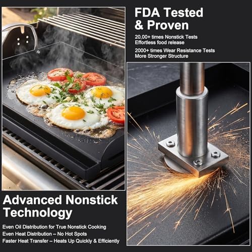 Cast Iron Griddle for Gas Grill with 5-Piece Griddle Tool Kit, 17" x 13" - Image 5