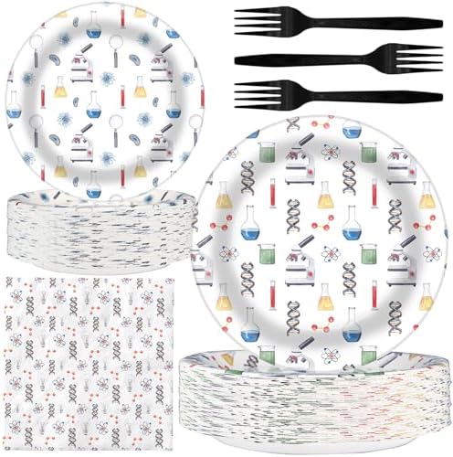Science Party Decorations - Science Party Plates and Napkins for Kids Birthday Party, Serves 40 Guests by BonBeeDesign