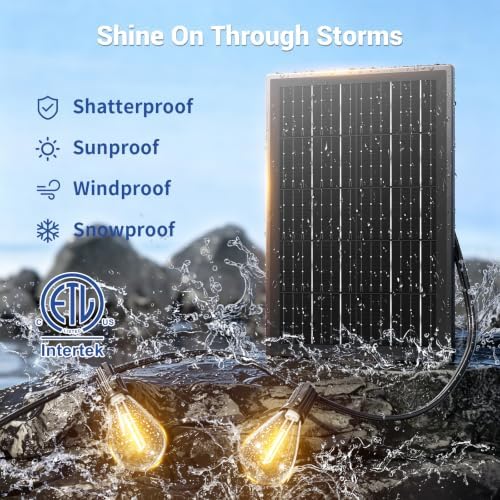 200FT Solar String Lights Outdoor Waterproof, 72+2 LED Solar Powered Lights with Remote Control, 3 Light Modes & Dimmable, USB-C Charging for Patio, Backyard, Garden, Camping - Image 4