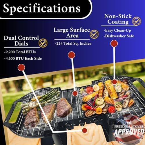 Freedom Stoves Portable Gas Grill & Griddle Combo, 9,200 BTU - Image 4