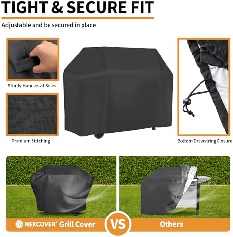 NEXCOVER Gas Grill Cover- 70" Waterproof BBQ Cover, UV Resistant Barbecue Cover, Easy On & Off, Fade Resistant & Dustproof Barbeque Smoker Cover for Brinkmann Char-Broil Weber Nexgrill and More. - Image 3
