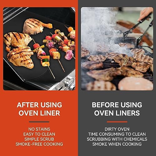 4Pack Oven Liners for Bottom of Electric Gas Oven, 23.6"x 15.7" Thick Heavy Duty Nonstick Teflon Oven Mat, Heat Resistant Grill Baking Mats Outdoor Easy to Clean Gas Stove Liners, BPA & PFOA Free - Image 2