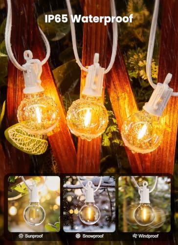 Brightown Outdoor String Lights, 100FT 50+2 Bulbs Shatterproof Patio Lights - Image 3