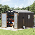 10 x 8 FT Metal Storage Shed for Backyard, Brown by Unknown