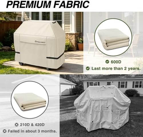 Porch Shield Waterproof Outdoor BBQ Grill Cover 60 inch, Light Tan - Image 5