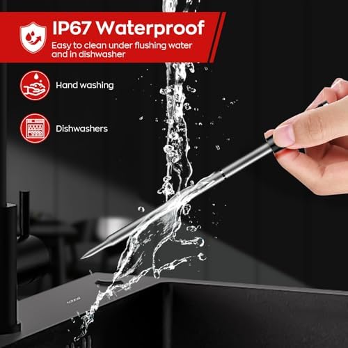 Meat Thermometer Digital, Instant Read Meat Thermometer for Grill and Cooking, Waterproof Food Thermometer for Kitchen and Outside, BBQ, Turkey, Candy, Liquids, Beef - Image 4