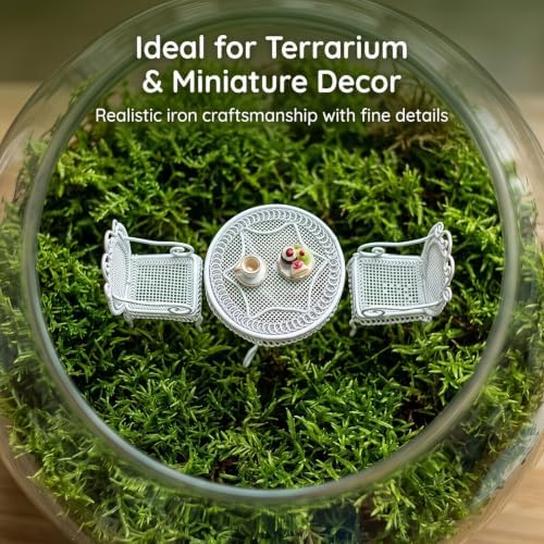 Miniature Dollhouse Furniture 1 12 Scale Bistro Set Metal Table & Chairs - Image 4