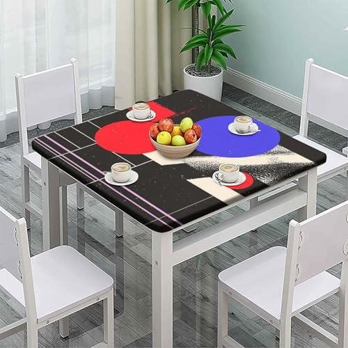 Square Tablecloth Fitted, Modern Minimalism Pattern Printed on Polyester Patio Bench Cover, Ideal for Buffet Catering Community, Fit for 28" x 28" Square Tables - Image 2