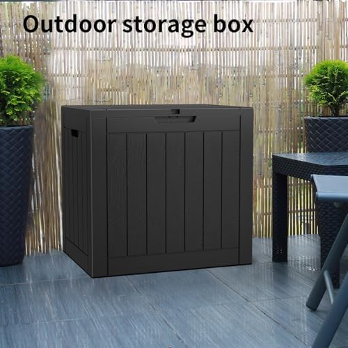 36 Gallon Outdoor Deck Box, Lockable Waterproof Outdoor Storage Boxes For Garden Tools,Indoor Cushions,Accessories Outside Storage Resin Weatherproof Container(Black) - Image 5
