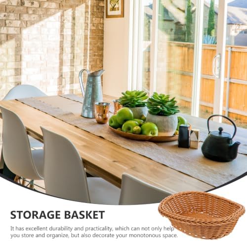 Oval Plastic Woven Basket Xmas for Bread, Fruit, Storage Use - Image 3