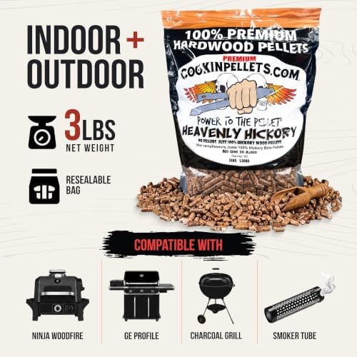 CookinPellets Premium Hickory Hardwood BBQ Smoking Pellets, 3 lb Bag - Image 3