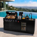 84.7" 4-Burner Modular Outdoor Kitchen Island, 72000 BTU Propane Gas Grill by Unknown