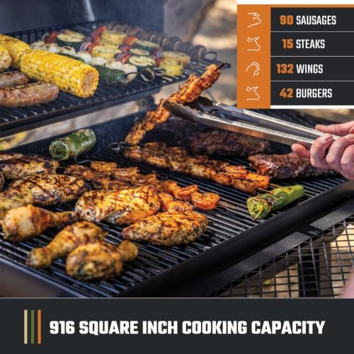 Oklahoma Joe’s Laredo Series 900 Offset Charcoal Smoker and Grill with 916 sq. in. Cooking Area in Black - Image 3