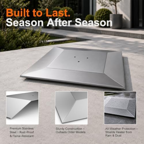 4-Sided Square Patio Heater Reflector Shield – Hole Distance 4 Inches - Image 3
