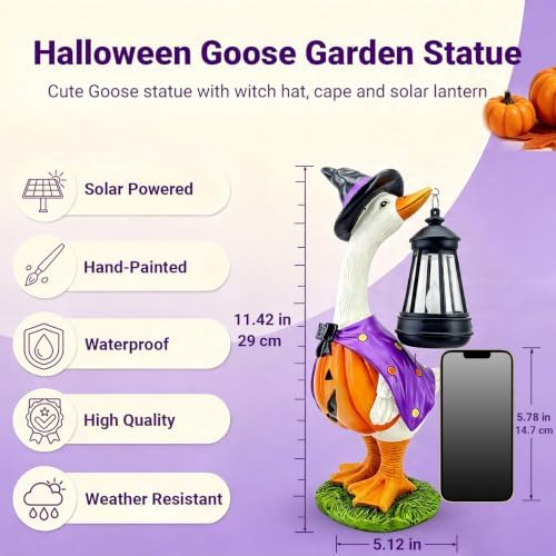 Halloween Decorations Solar Garden Outdoor Statues Goose - Image 2