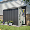 YOPTO 4x8 FT Lean to Outdoor Storage Shed,Metal Shed W/Floor Frame & Reversible Installation,All Weather Waterproof Garden Tool House W/Lockable Door & 2 Air Vents,for Backyard,Patio,Lawn,Black by YOPTO