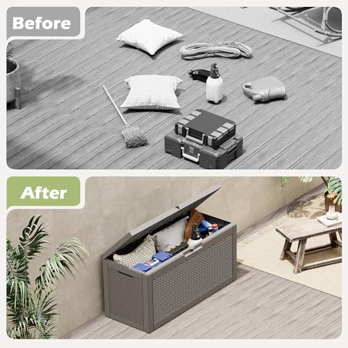 KAMABOKO Outdoor Storage Box, 65 Gallon Deck Box Outdoor Waterproof - Image 6
