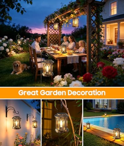 Solar Lantern Outdoor Lights with Wall Mount Kit, Upgraded Solar Lanterns - Image 3