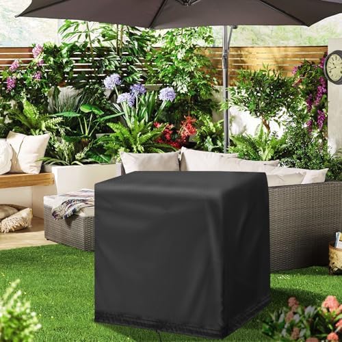 End Tables Cover, Waterproof Sun Dust Protection with Drawstring, Fits Square Small End Bedside Table, Deck Balcony Furniture Protector, Black-14.8"D x 11"W x 30"H - Image 6